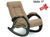Кресло-качалка модель 4 каркас Венге экокожа Дунди-108 с лозой МАЛЬТА 17 ТКАНЬ - СВЕТЛО-КОРИЧНЕВАЯ