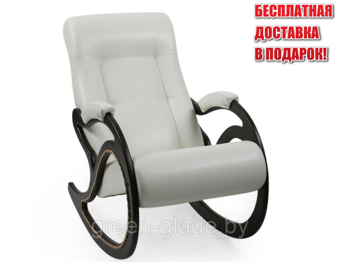 Кресло-качалка модель 7 каркас Венге экокожа Орегон перламутр-120 MANGO 002 - ЭКОКОЖА