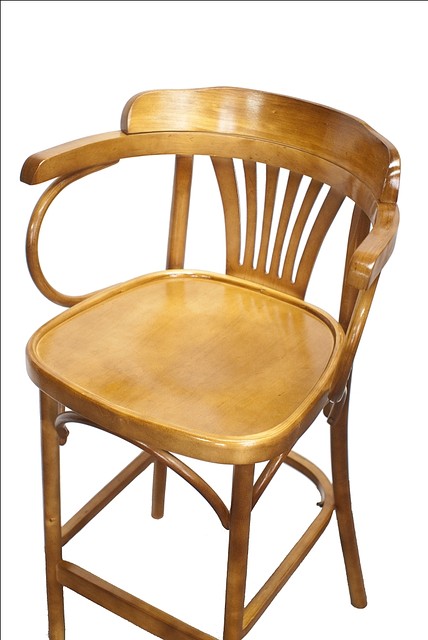 Кресло барное высокое из дерева Аполло Люкс (КМФ 305-2) краситель 311 - фото 3 - id-p1845782