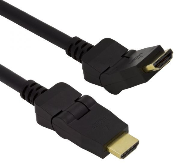 Кабель HDMI-HDMI ver.1.4b Esperanza A-M/A-M 1,5 метра (поворотные разъёмы) - фото 1 - id-p52725041