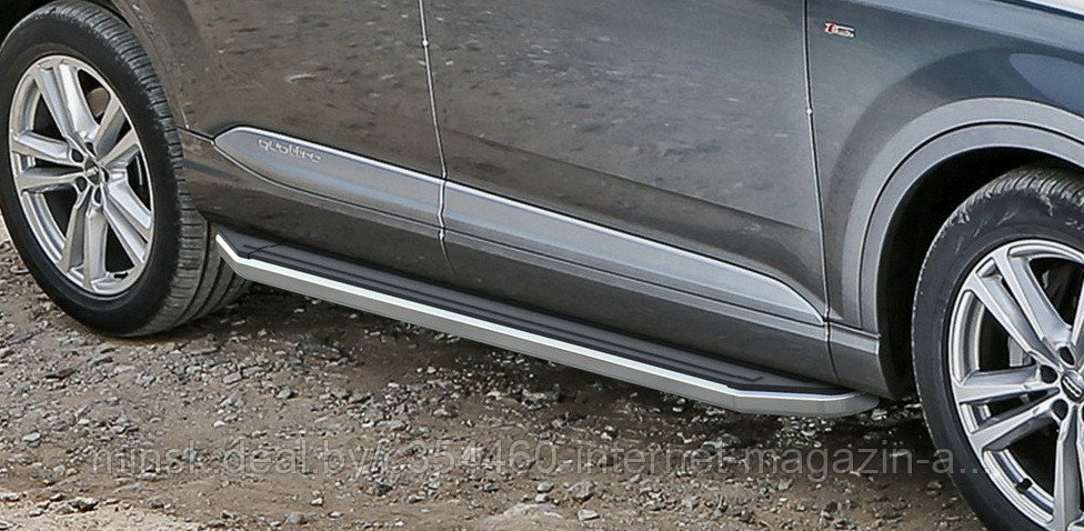 Порог-площадка Kia Sportage III 2010-2014/2014- / Hyundai ix35 2010- V - все (крепеж в комплекте алюминий)