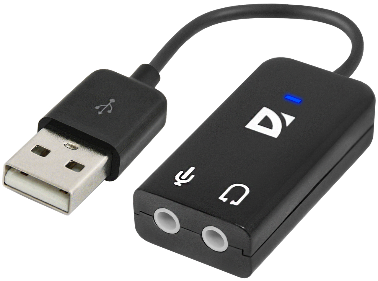 Внешняя USB звуковая карта Defender Audio USB USB - 2х3,5 мм jack, 0.1 м аудиокарта