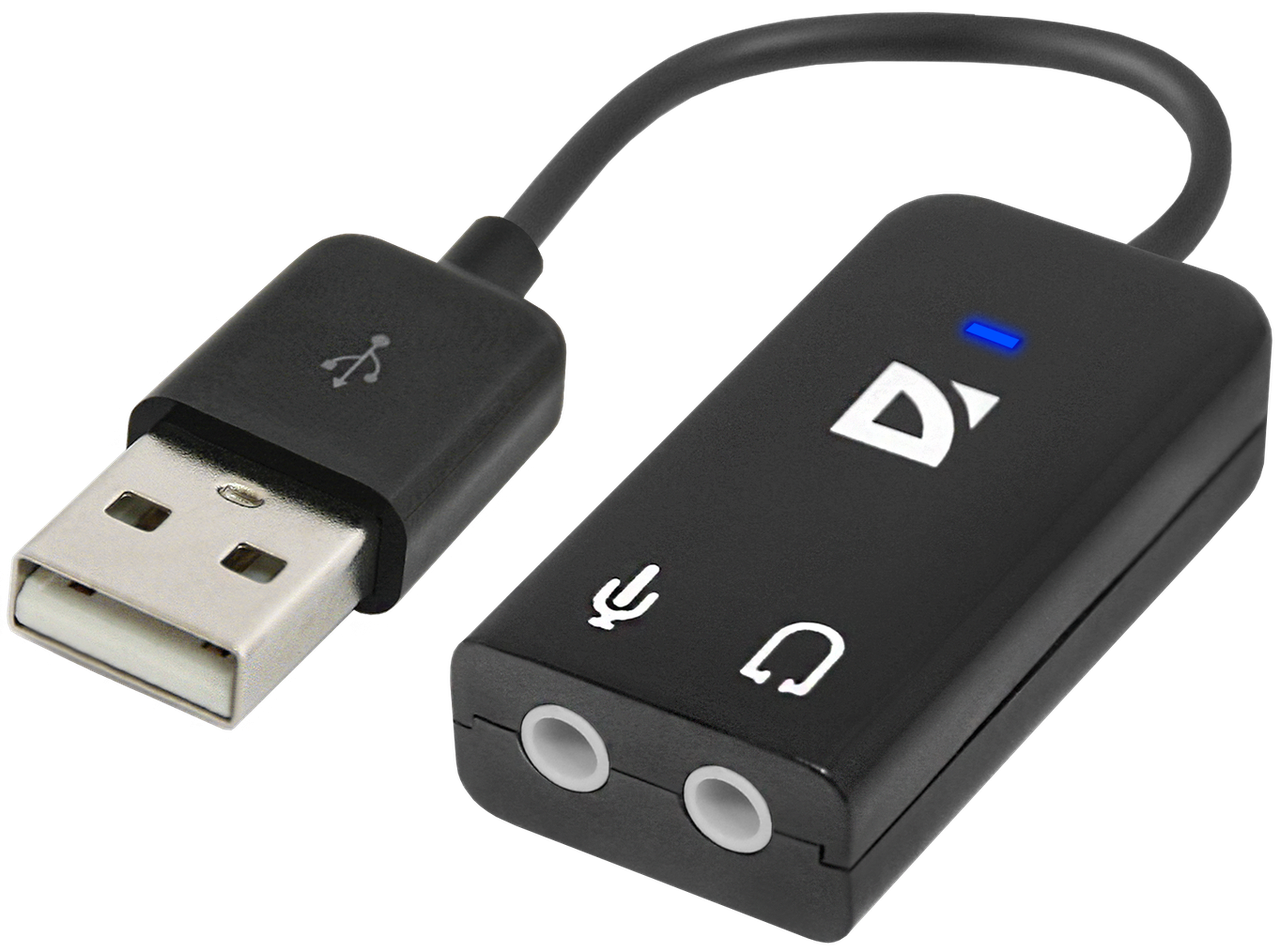Внешняя USB звуковая карта Defender Audio USB USB - 2х3,5 мм jack, 0.1 м аудиокарта - фото 1 - id-p52733050