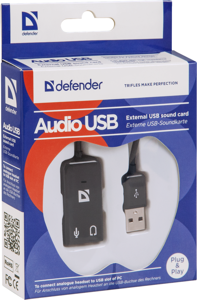 Внешняя USB звуковая карта Defender Audio USB USB - 2х3,5 мм jack, 0.1 м аудиокарта - фото 2 - id-p52733050