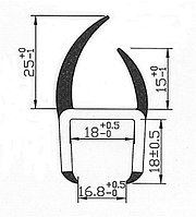 Уплотнитель для ворот B=18мм-19мм L-5м.