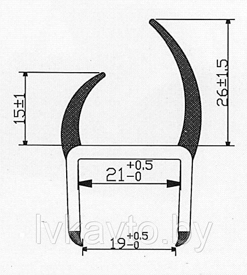 Уплотнитель для ворот  B=21мм