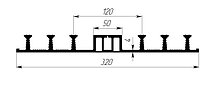 Гидрошпонка ОД-320К50, ПВХ, ширина 320мм