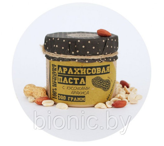 Арахисовая паста с кусочками арахиса "Благодар", 300г 1/24, фото 2