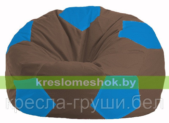 Кресло мешок Мяч коричневый - голубой  1.1-319