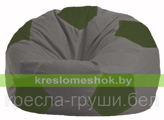 Кресло мешок Мяч серый - тёмно-оливковый 1.1-350, фото 2