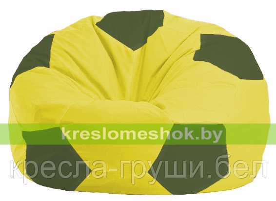 Кресло мешок Мяч жёлтый - тёмно-оливковый 1.1-250