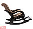 Кресло-качалка с подножкой модель 77 каркас Венге экокожа Дунди-112 VERONA BROWN - ТКАНЬ ВЕРОНА / ВЕЛЮР, фото 2