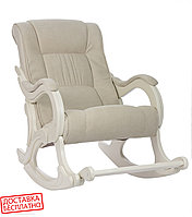 Кресло-качалка с подножкой модель 77 каркас Венге экокожа Дунди-112 VERONA VANILLA - ТКАНЬ ВЕРОНА / ВЕЛЮР