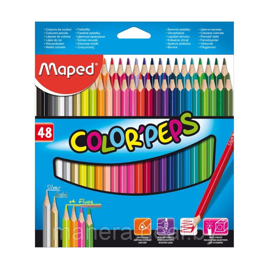 Цветные карандаши 'Color Peps' MAPED 48 цветов - фото 1 - id-p52906077