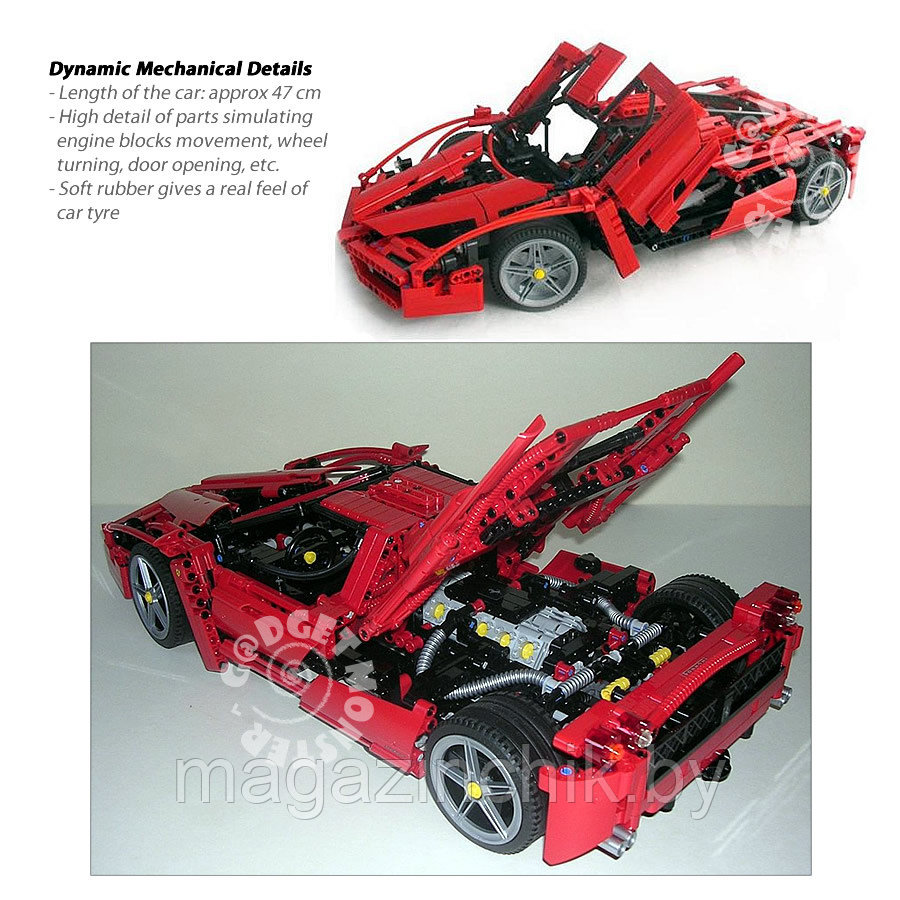 Конструктор Bela 9186 Феррари Enzo Ferrari 1:10, 1359 дет. аналог Лего Техник (LEGO Technic 8653) - фото 4 - id-p52906277