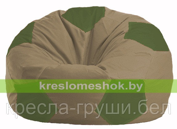 Кресло мешок Мяч бежевый - оливковый М 1.1-91