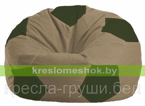 Кресло мешок Мяч бежевый - тёмно-оливковый М 1.1-82, фото 2
