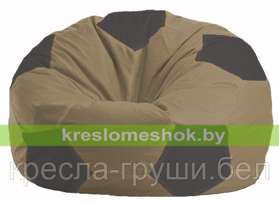 Кресло мешок Мяч бежевый - тёмно-серый М 1.1-476, фото 2