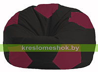 Кресло мешок Мяч чёрный - бордовый М1.1-358