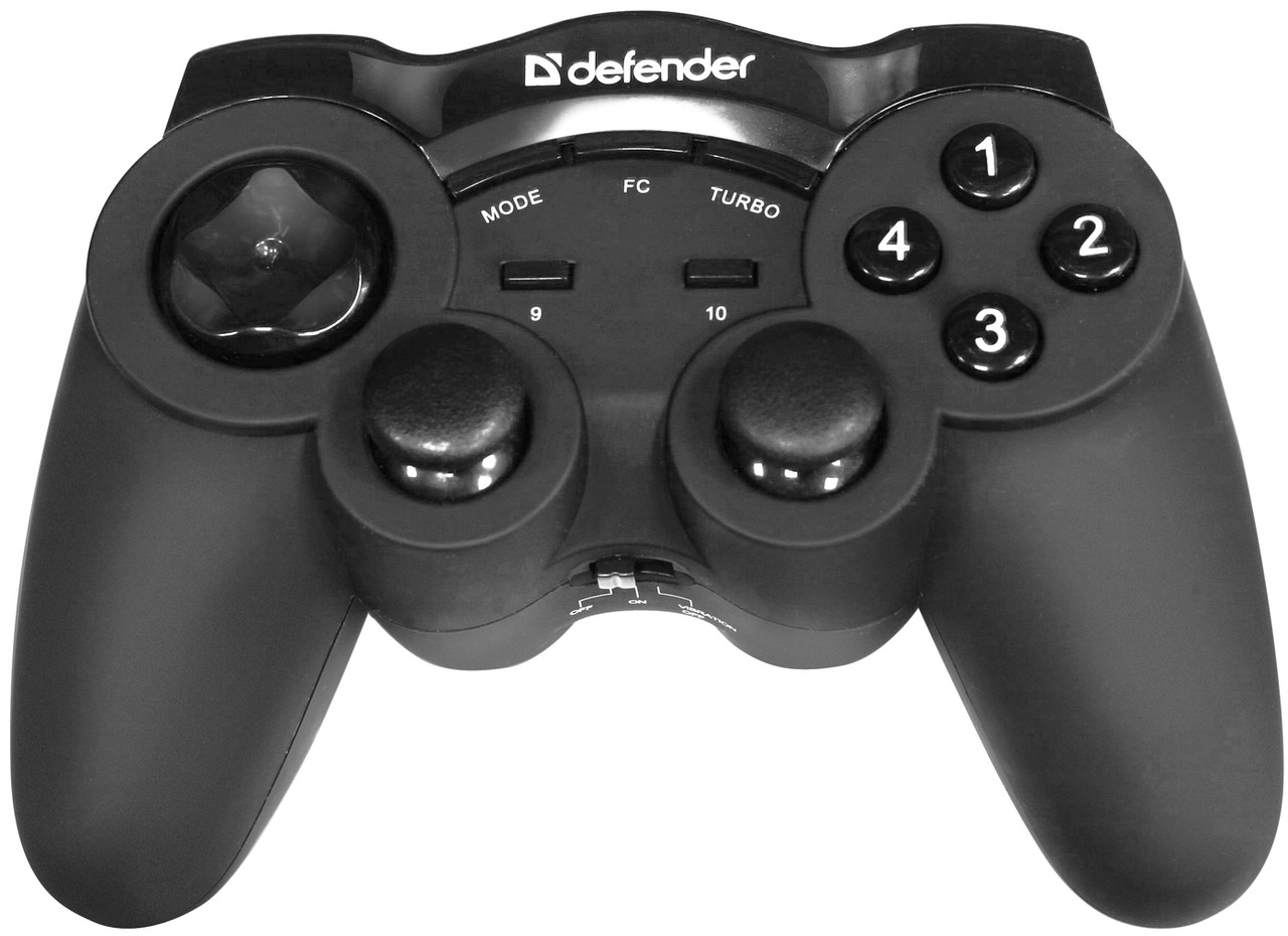 Беспроводной геймпад Defender Game Racer Wireless G2 USB, радио, 12 кнопок, 2 стика