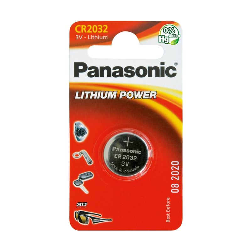 Дисковая литиевая батарейка Panasonic CR 2032 - фото 1 - id-p53144863