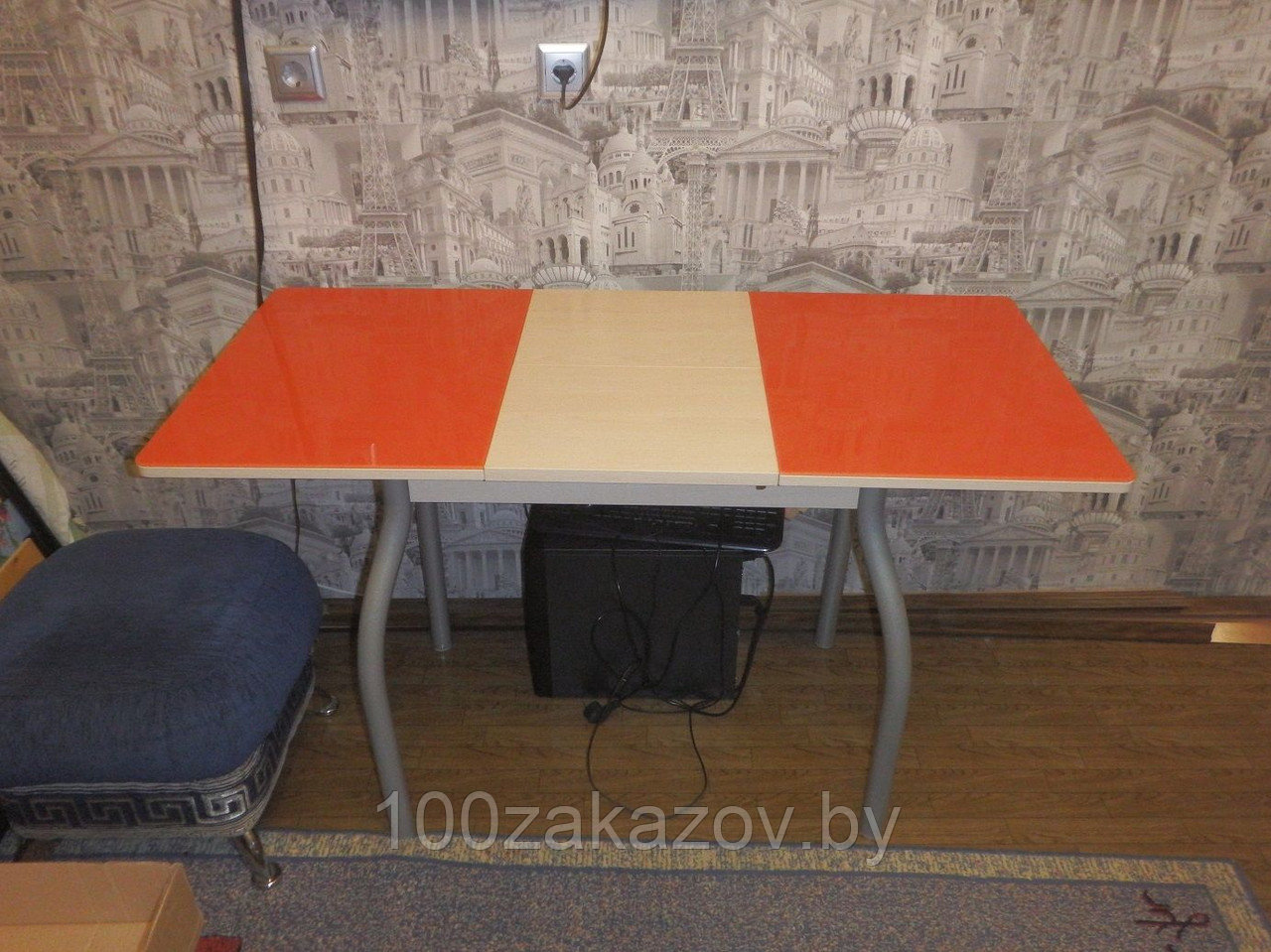 Стол кухонный раскладной М35 "Алиот" стеклянный 900*600*750 - фото 1 - id-p22648005