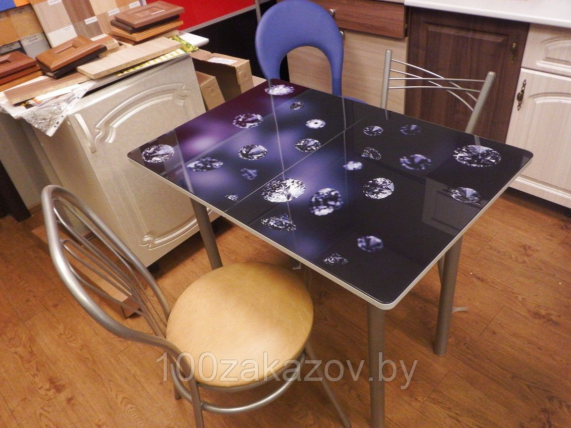 Стол кухонный раскладной М35 "Алиот" с фотопечатью 900*600*750 - фото 1 - id-p53145088