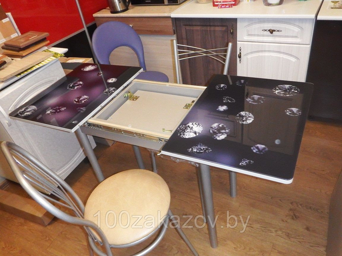 Стол кухонный раскладной М35 "Алиот" с фотопечатью 900*600*750 - фото 5 - id-p53145088