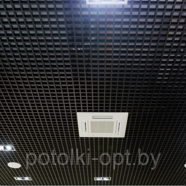 Потолок "Грильято" черный (40х40) h = 30;40