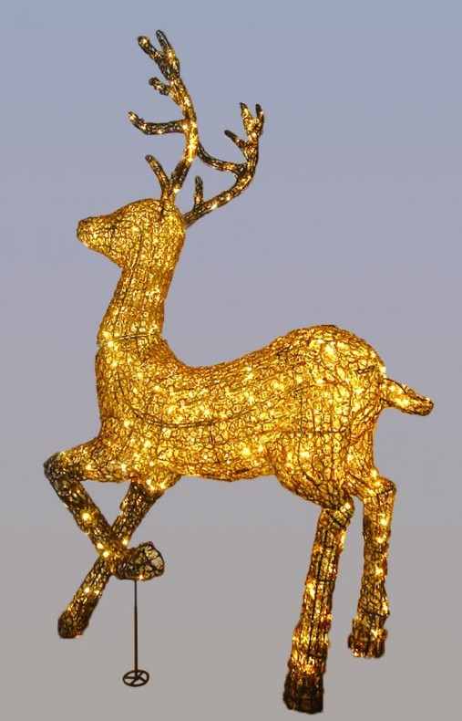 Светодиодная 3D LED Фигура "Золотой и серебряный олень" 160 см - фото 3 - id-p53412794