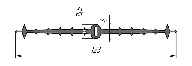 Гидрошпонка ЦД-123К10, ПВХ, ширина 123мм, шов 15-20мм