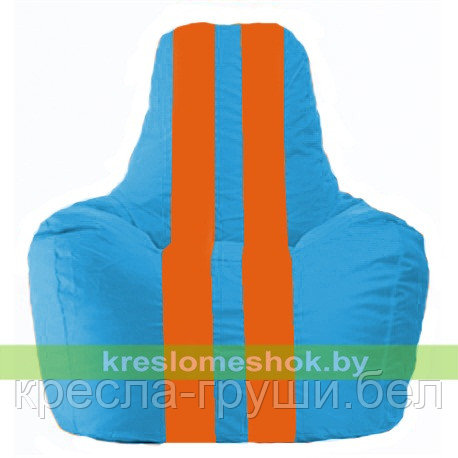 Кресло мешок Спортинг голубой - оранжевый С1.1-278