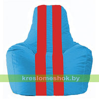 Кресло мешок Спортинг голубой - красный С1.1-279