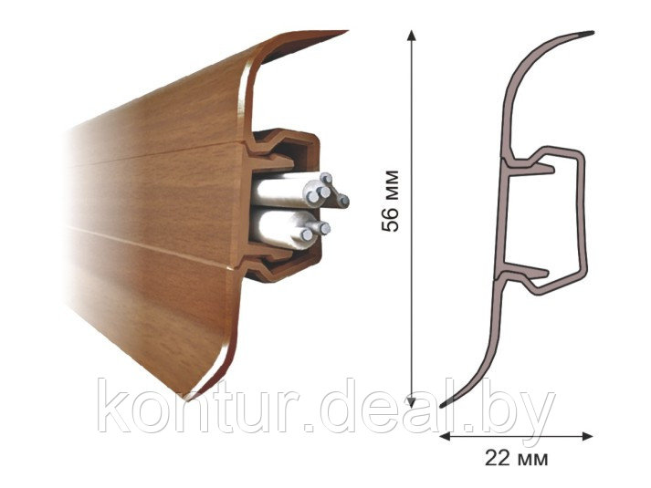 Плинтус Рико Лео (Rico Leo) Дуб коньячный 165 - фото 2 - id-p53509883