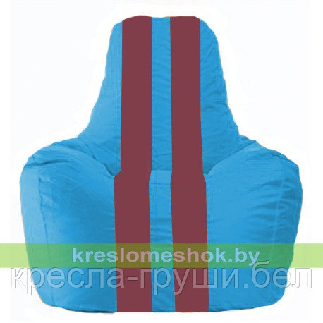 Кресло мешок Спортинг голубой - бордовый С1.1-281
