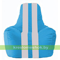 Кресло мешок Спортинг голубой - белый С1.1-282