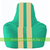 Кресло мешок Спортинг бирюзовый - светло-бежевый С1.1-293
