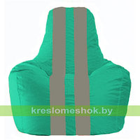 Кресло мешок Спортинг бирюзовый - серый С1.1-292