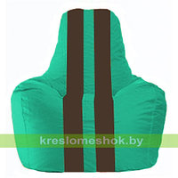 Кресло мешок Спортинг бирюзовый - коричневый С1.1-298