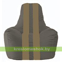 Кресло мешок Спортинг тёмно-серый - бежевый С1.1-368