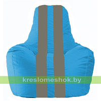 Кресло мешок Спортинг голубой - серый С1.1-27