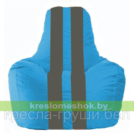 Кресло мешок Спортинг голубой - тёмно-серый С1.1-270