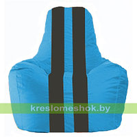 Кресло мешок Спортинг голубой - чёрный С1.1-267
