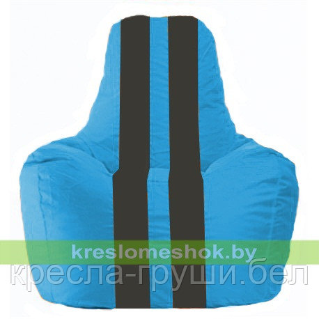 Кресло мешок Спортинг голубой - чёрный С1.1-267, фото 2