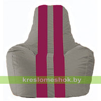 Кресло мешок Спортинг серый - лиловый С1.1-353