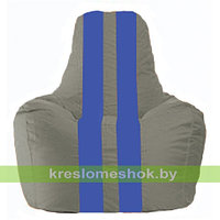 Кресло мешок Спортинг серый - синий С1.1-345