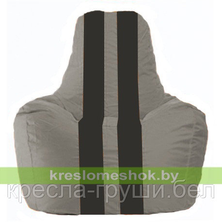 Кресло мешок Спортинг серый - чёрный С1.1-354