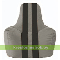 Кресло мешок Спортинг серый - чёрный С1.1-354