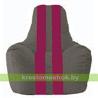 Кресло мешок Спортинг тёмно-серый - лиловый С1.1-371