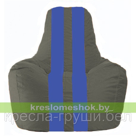 Кресло мешок Спортинг тёмно-серый - синий С1.1-367